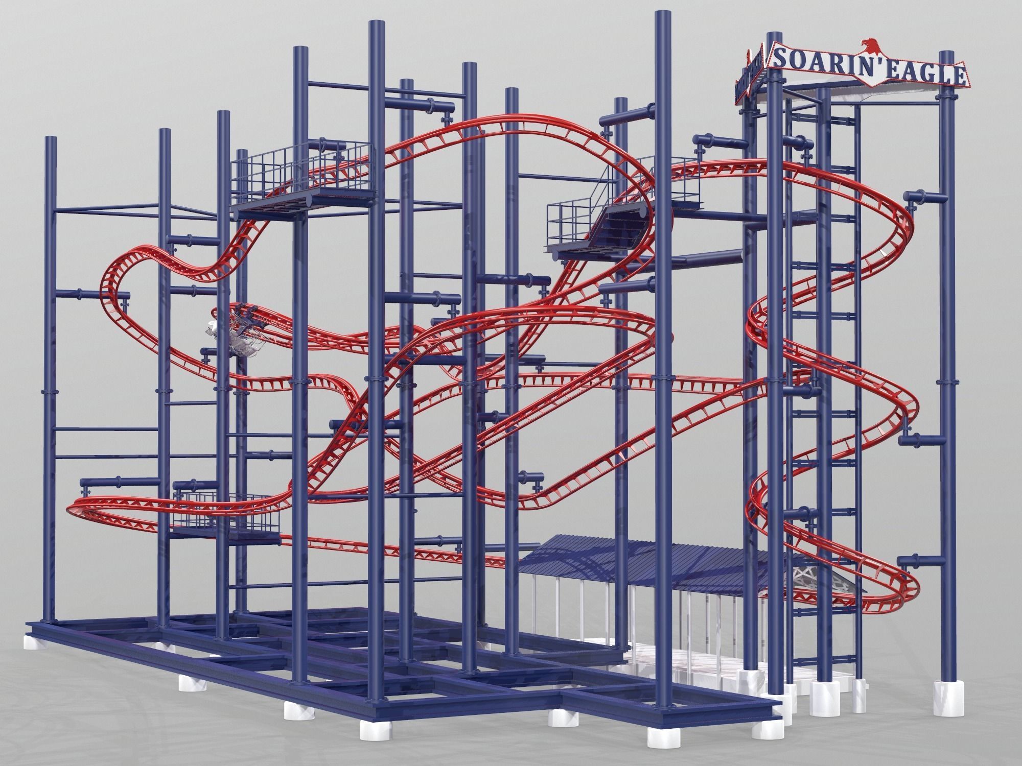 Soarin Eagle Roller Coaster 3D model_2