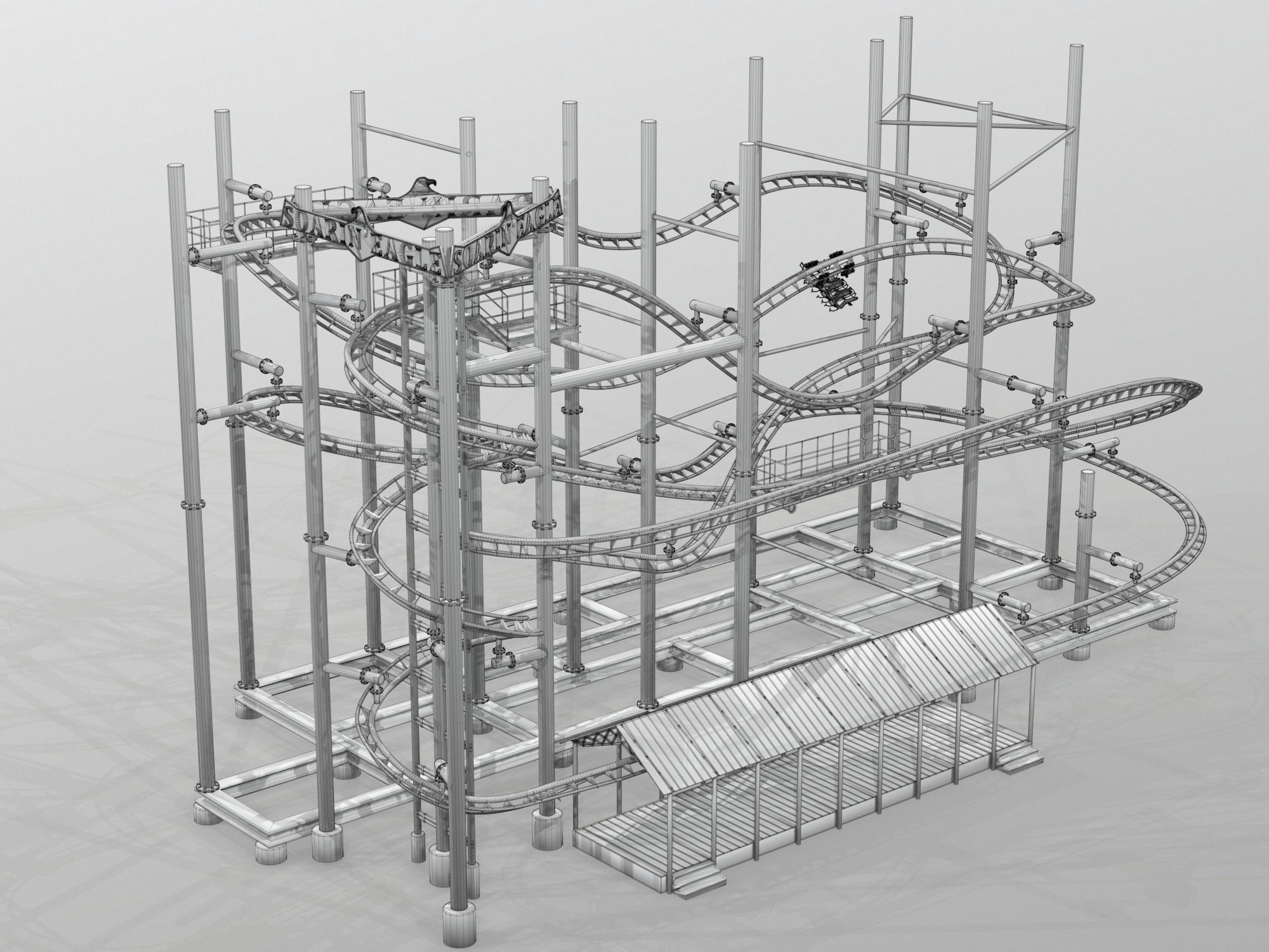 Soarin Eagle Roller Coaster 3D model_13