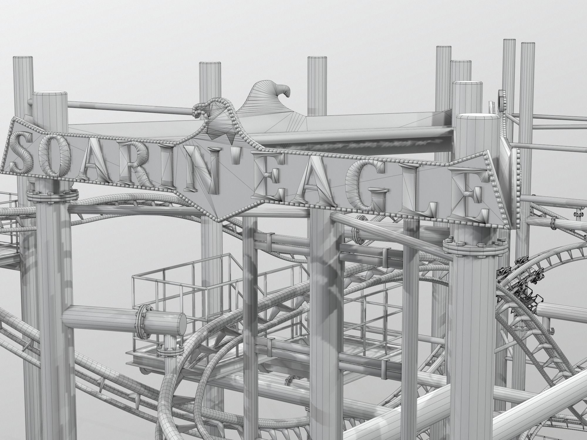 Soarin Eagle Roller Coaster 3D model_18