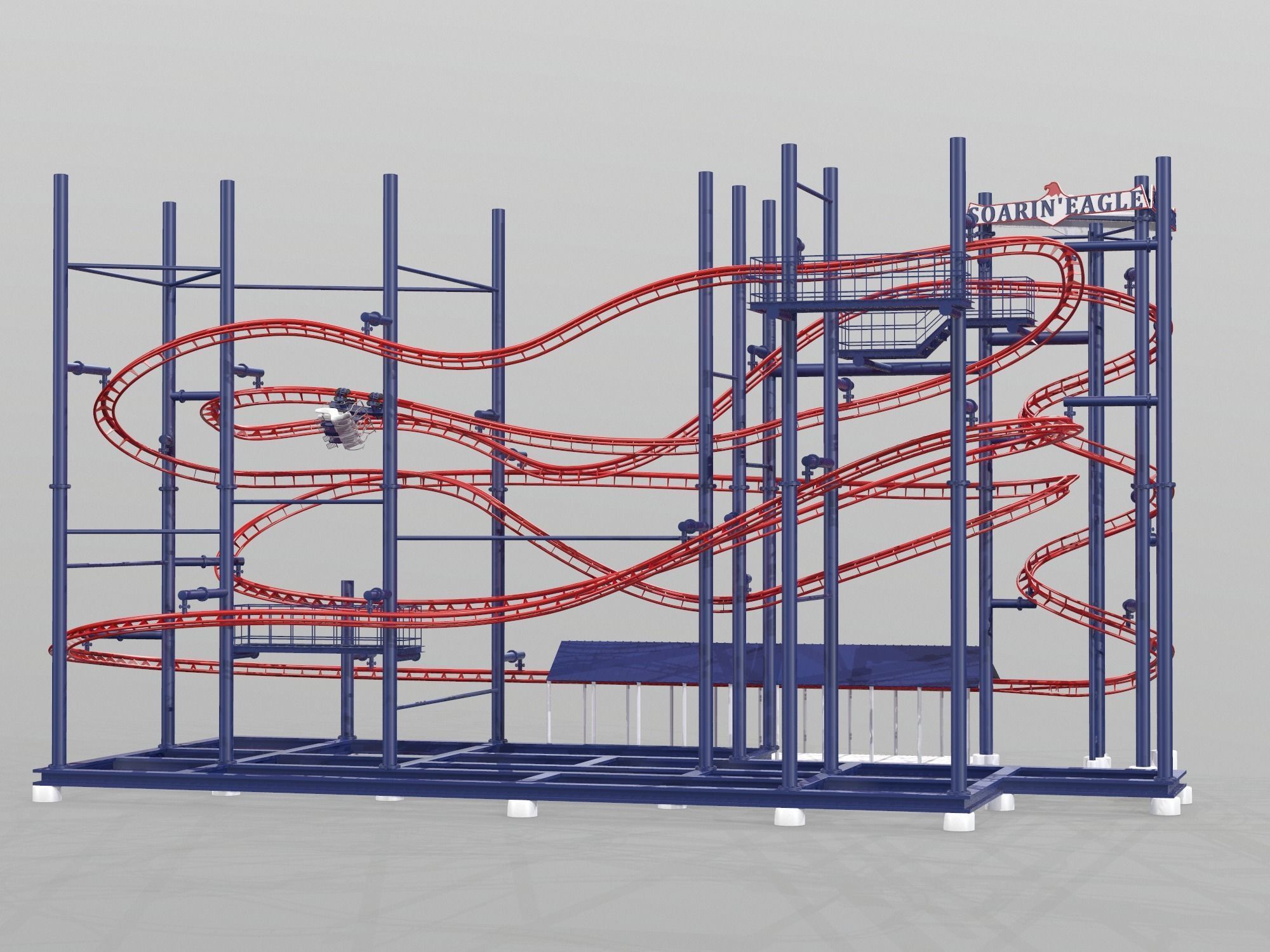 Soarin Eagle Roller Coaster 3D model_3