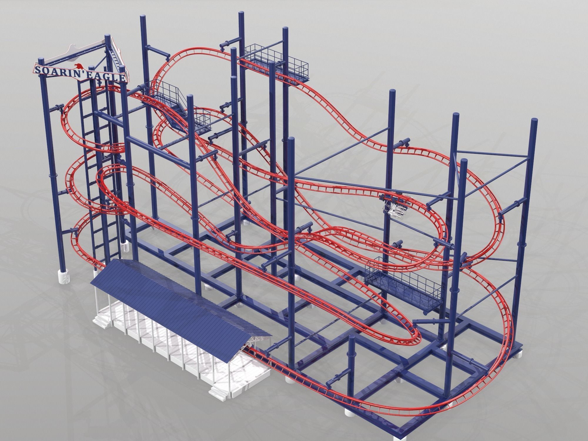 Soarin Eagle Roller Coaster 3D model_6