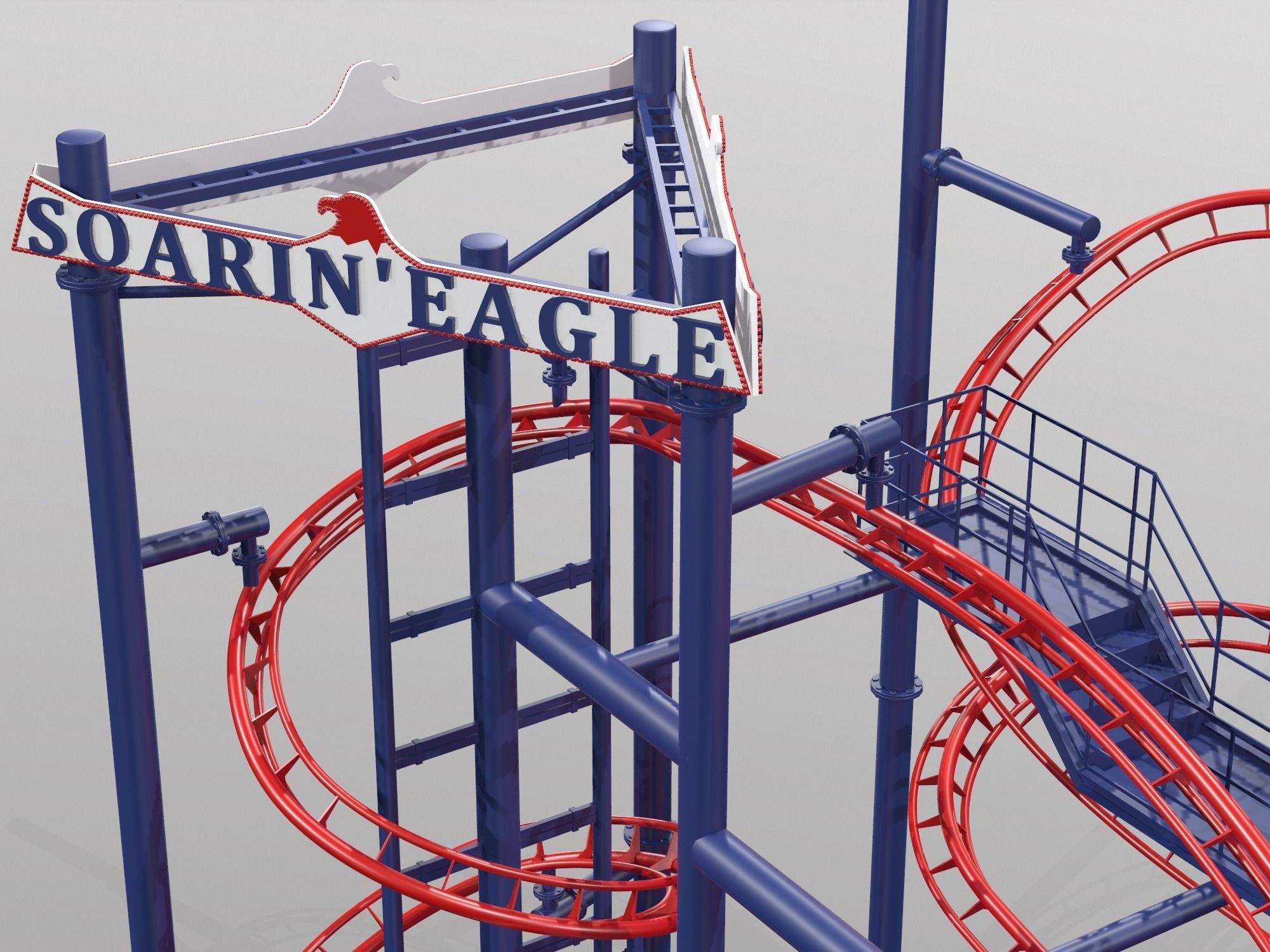 Soarin Eagle Roller Coaster 3D model_10