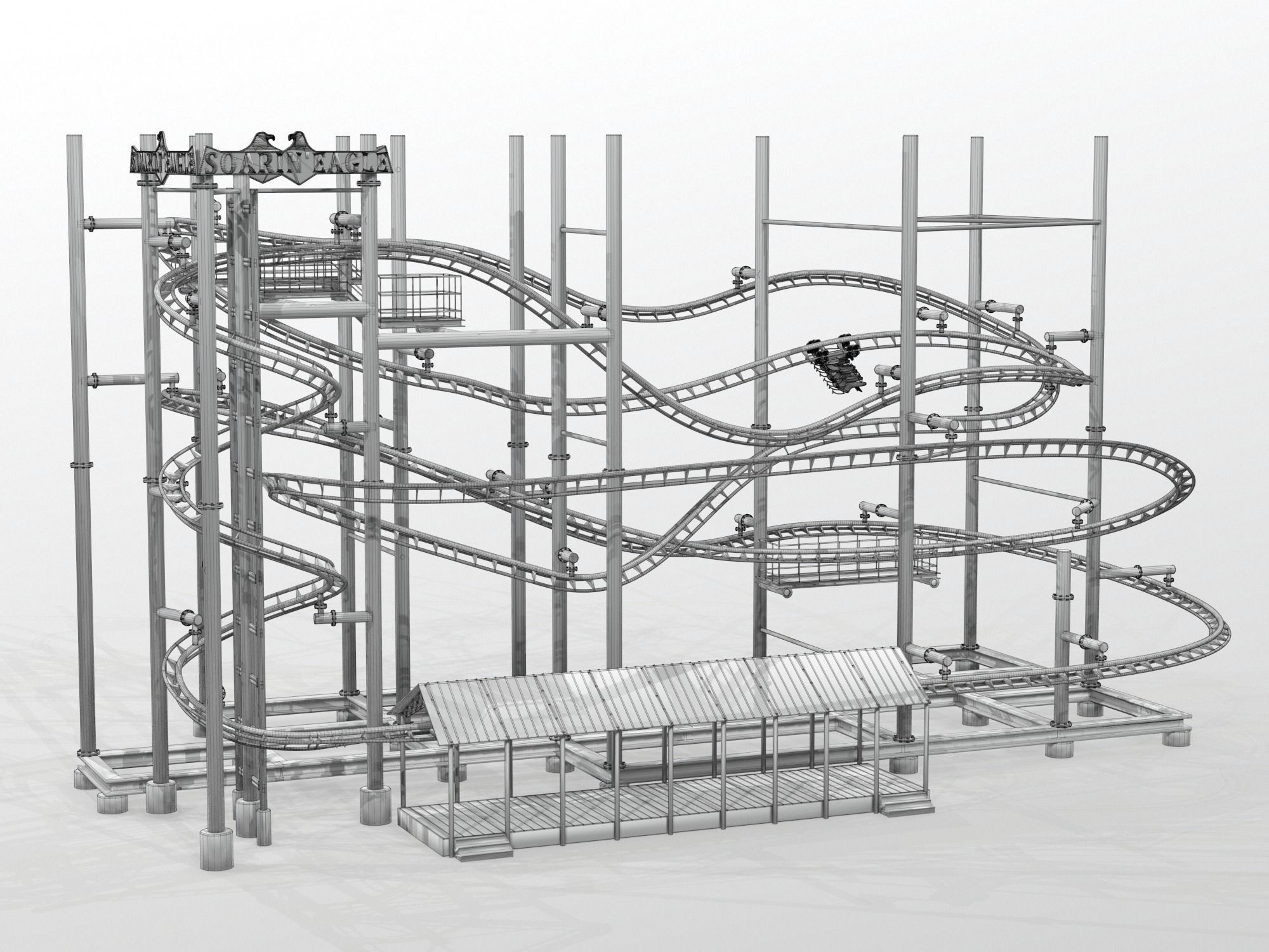 Soarin Eagle Roller Coaster 3D model_12
