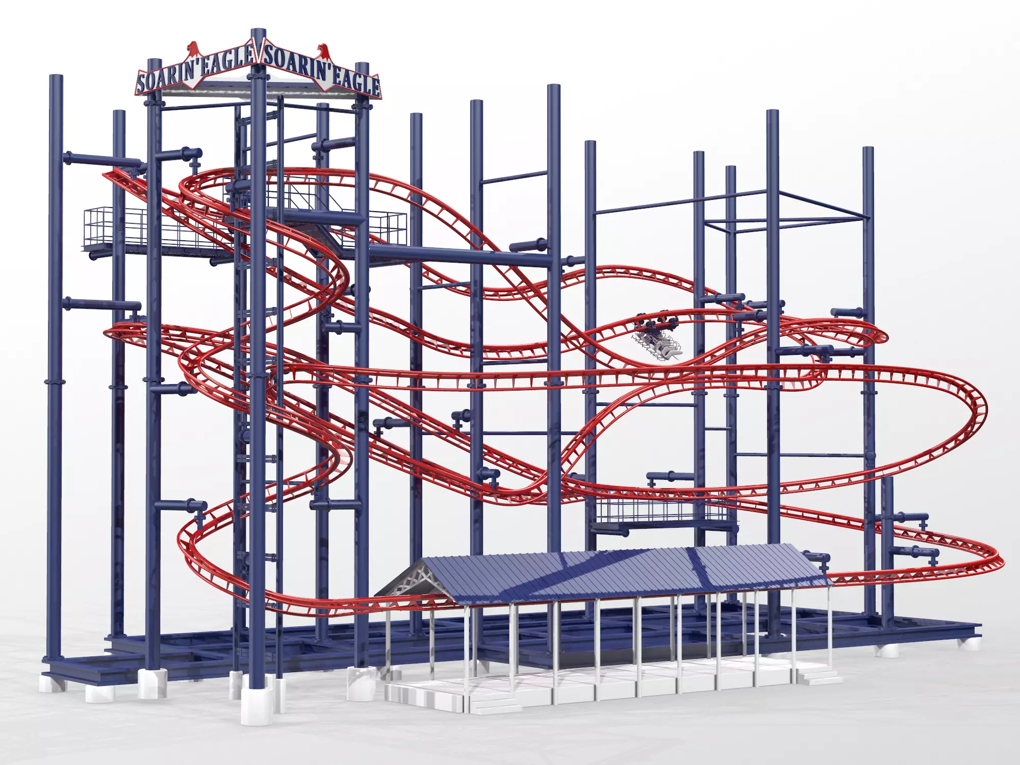 Soarin Eagle Roller Coaster 3D model_0