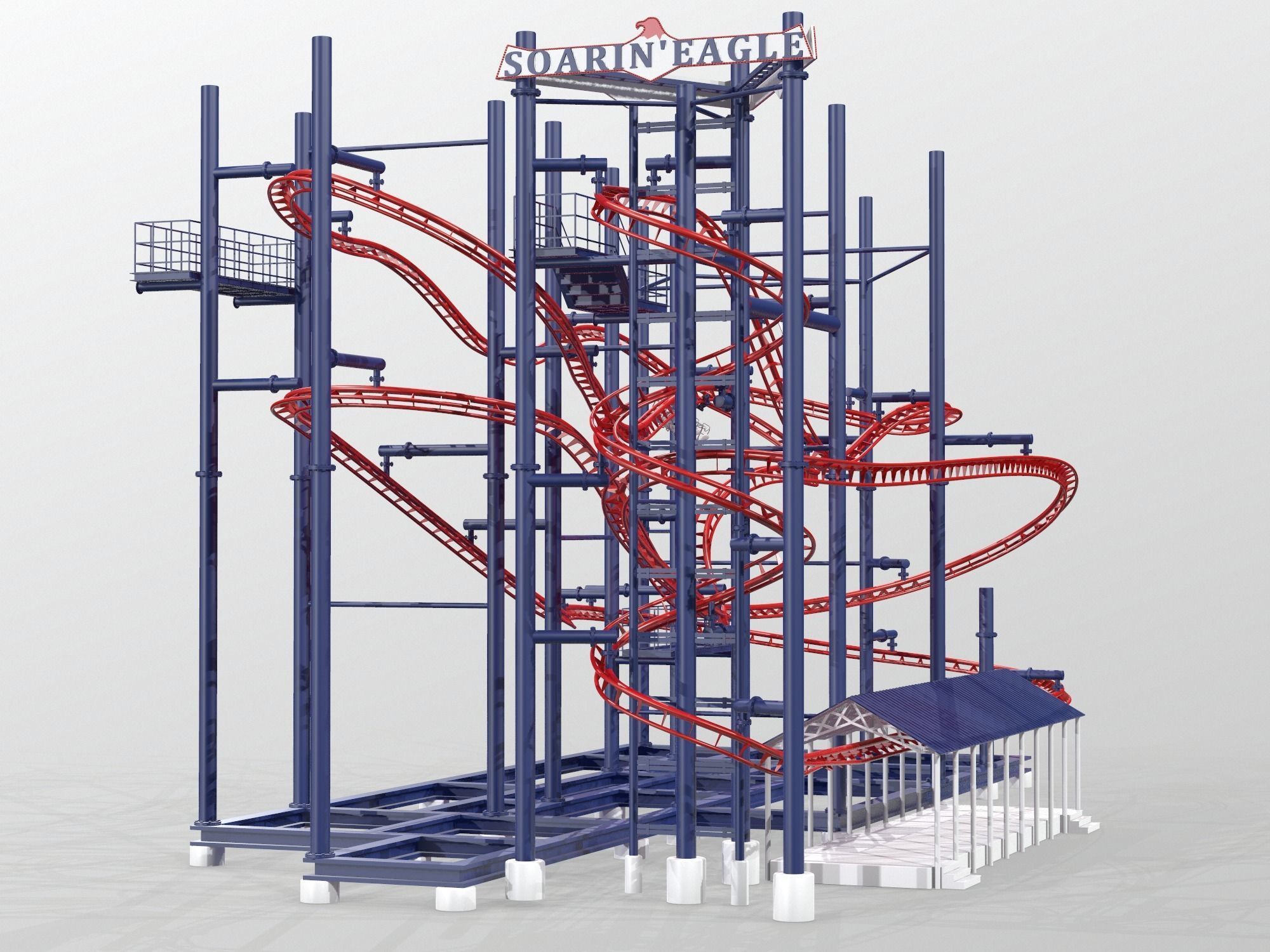 Soarin Eagle Roller Coaster 3D model_1