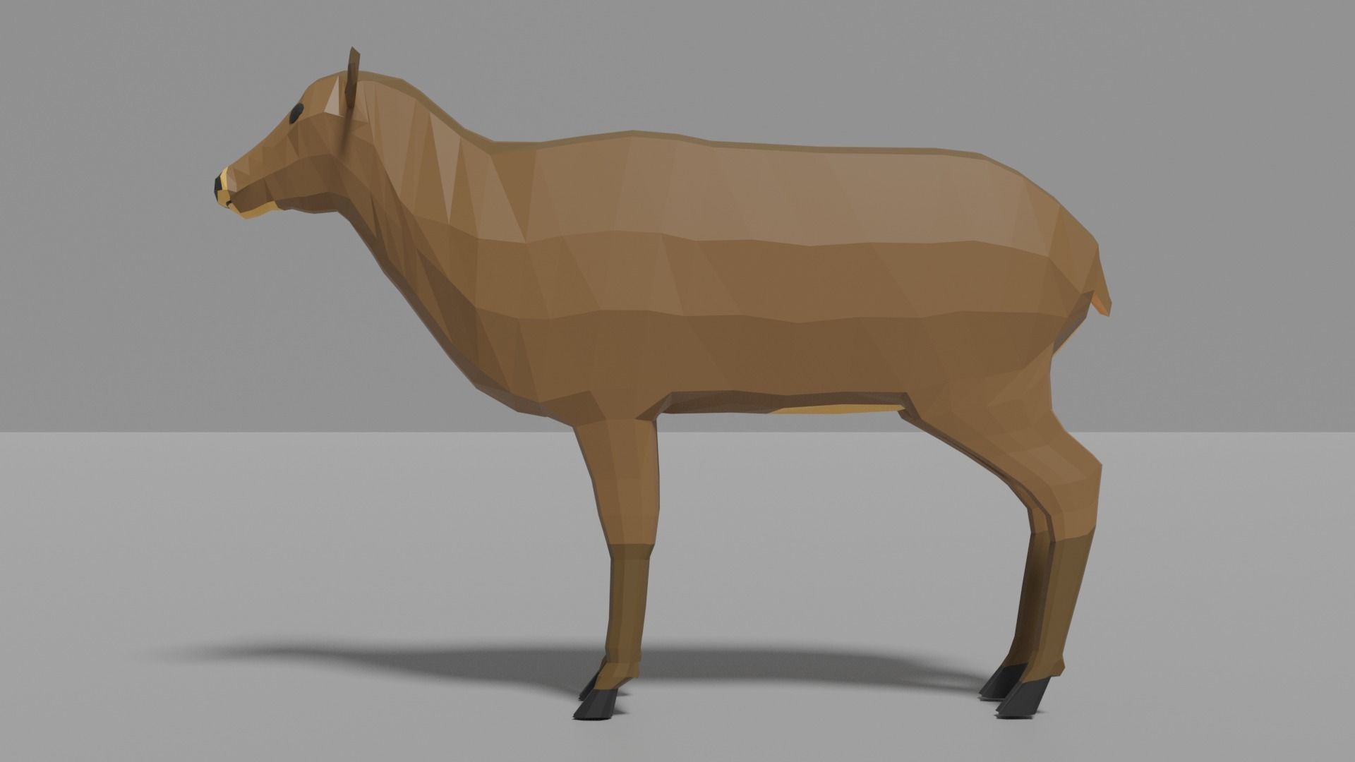 Cartoon Deer  Low-poly 3D model_2