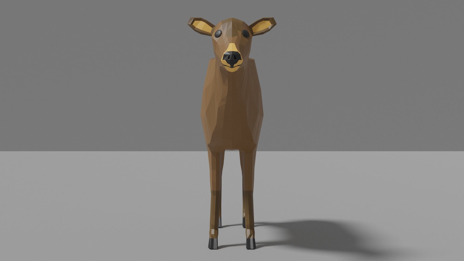 Cartoon Deer  Low-poly 3D model_4