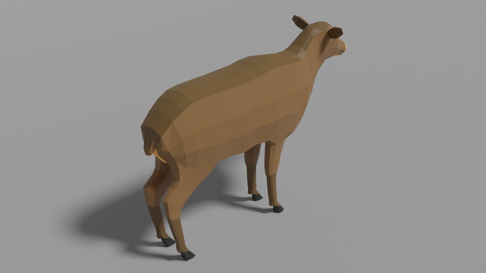 Cartoon Deer  Low-poly 3D model_1