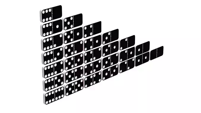 Domino dominoes Low-poly 3D model