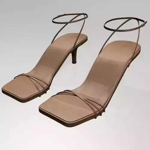 Square-Toe Strappy Stiletto Sandals 02