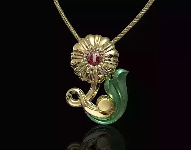 Pretty Rose with stalk-pendant