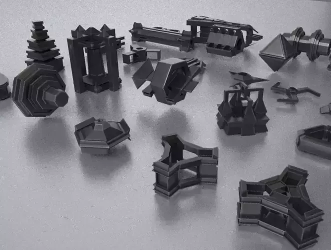 Kitbash-5 metal structure 3D model
