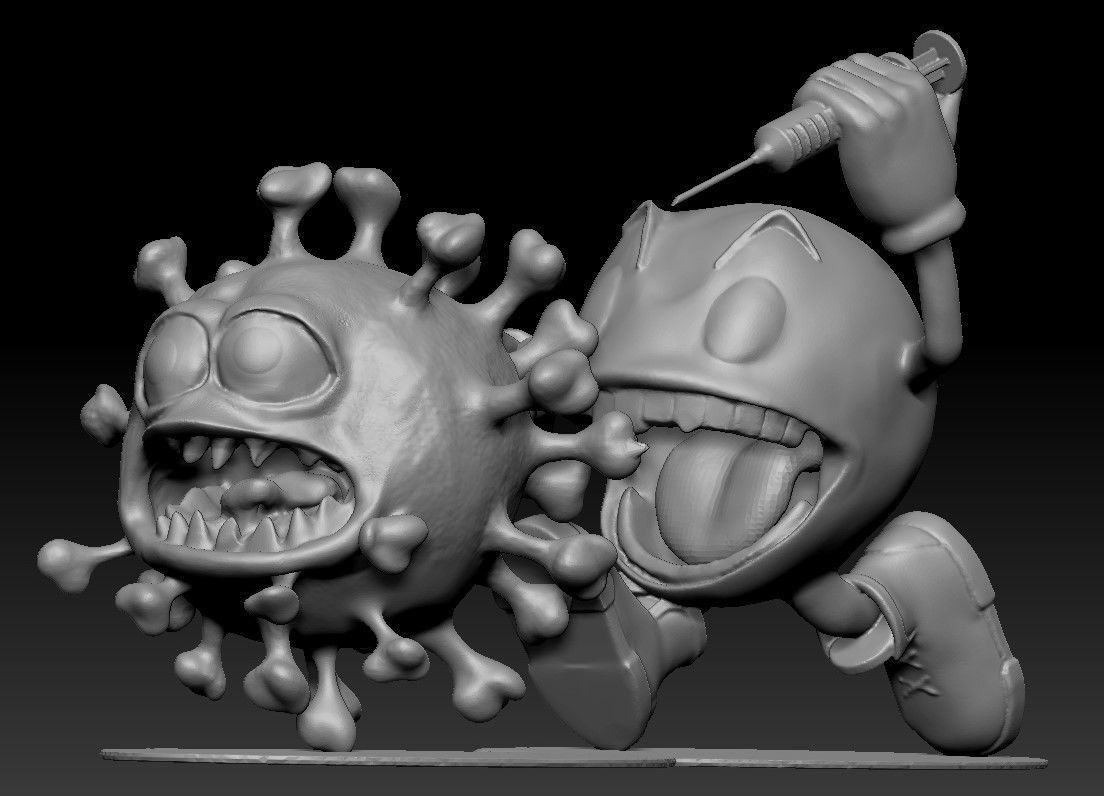 PAC MAN and COVID  3D print model_3