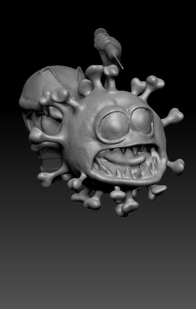 PAC MAN and COVID  3D print model_1