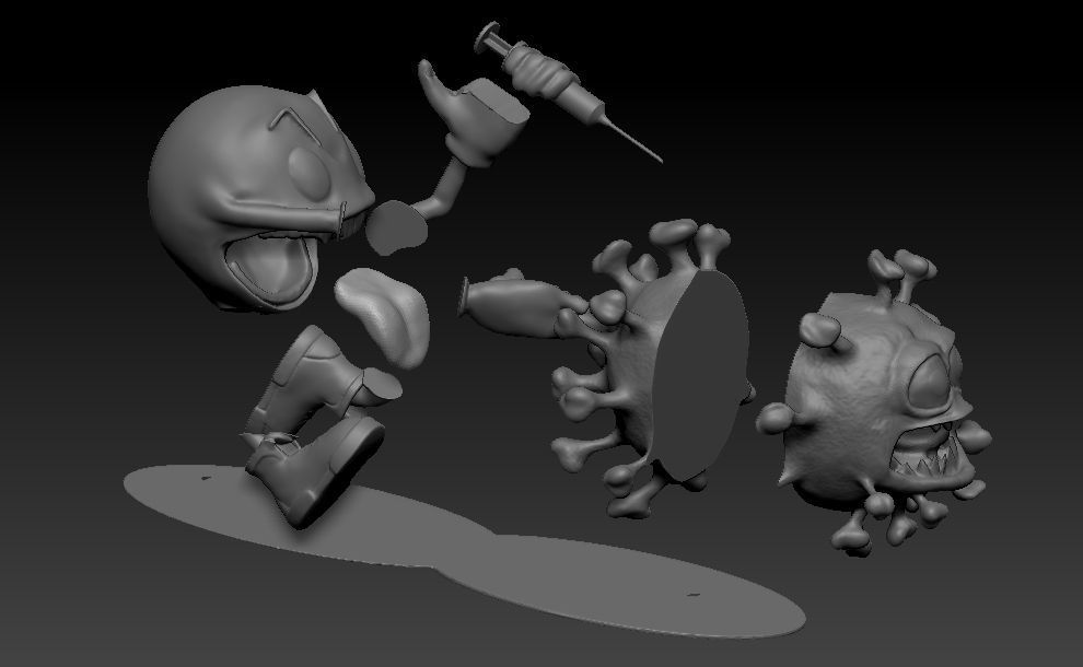 PAC MAN and COVID  3D print model_2