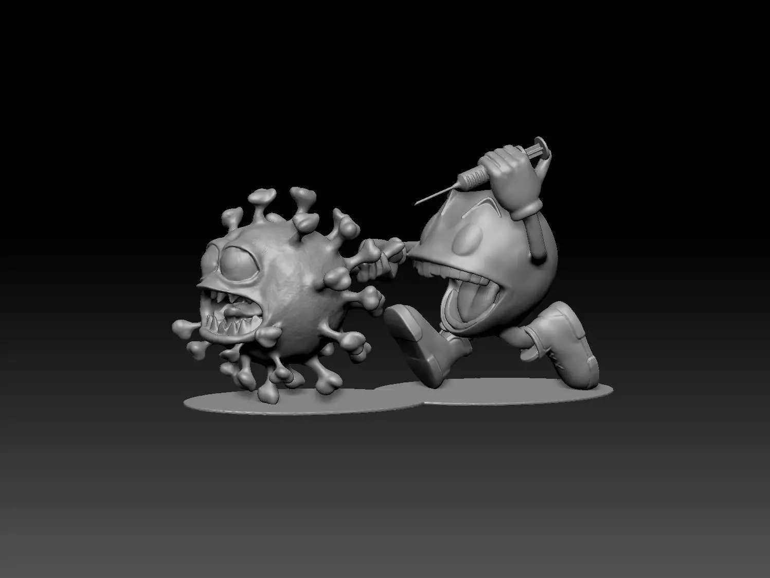 PAC MAN and COVID  3D print model_0