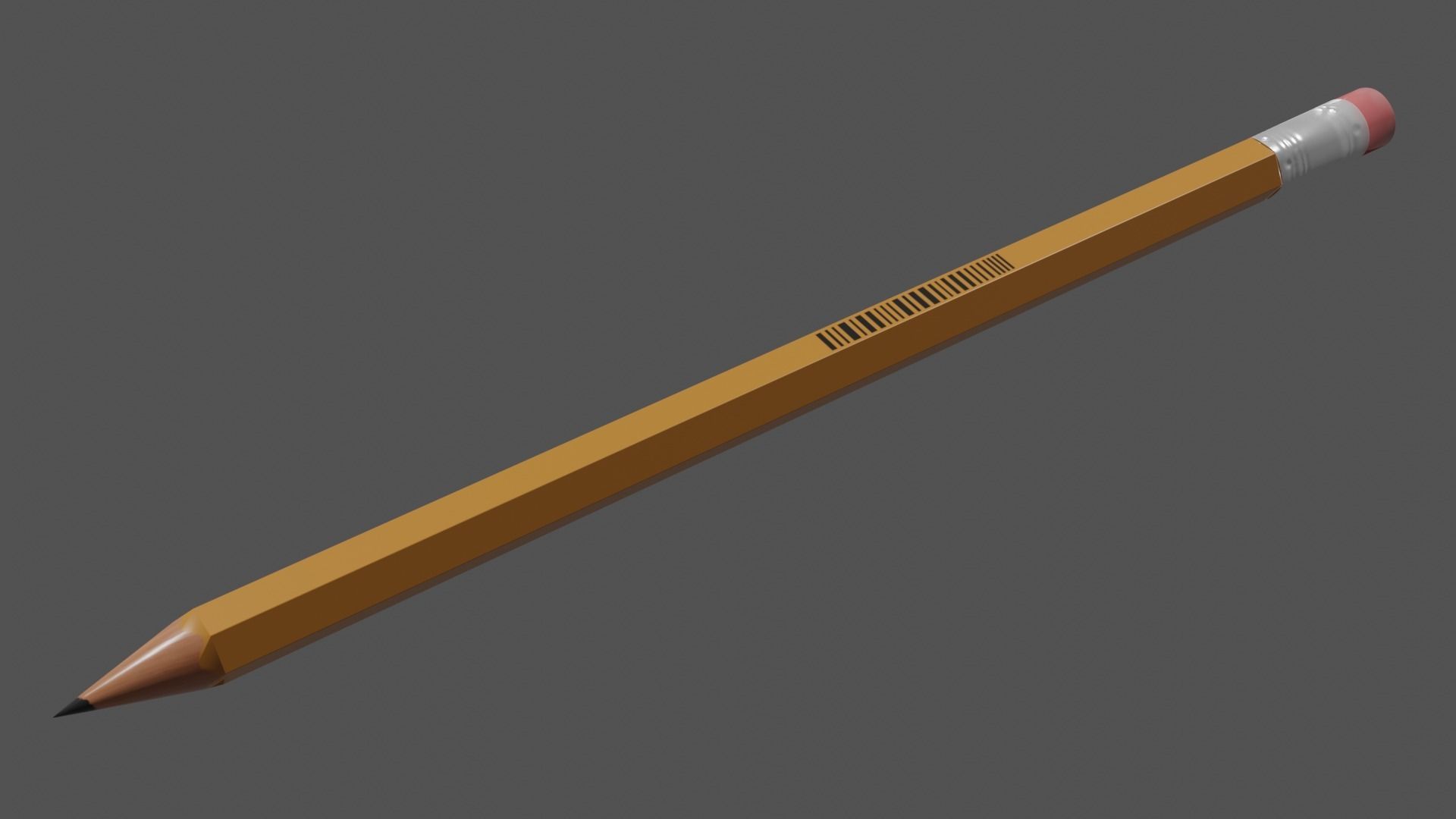 Pencil 3D model Low-poly 3D model_1