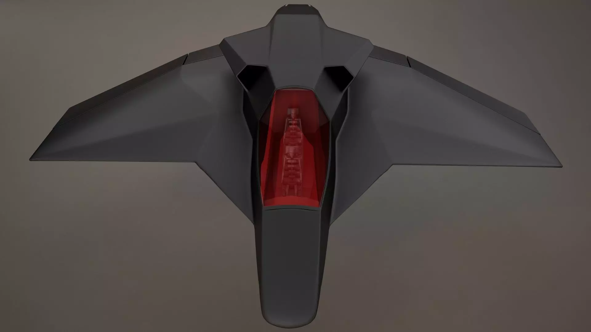 3D HD Spaceship Bomber model 3D model_0