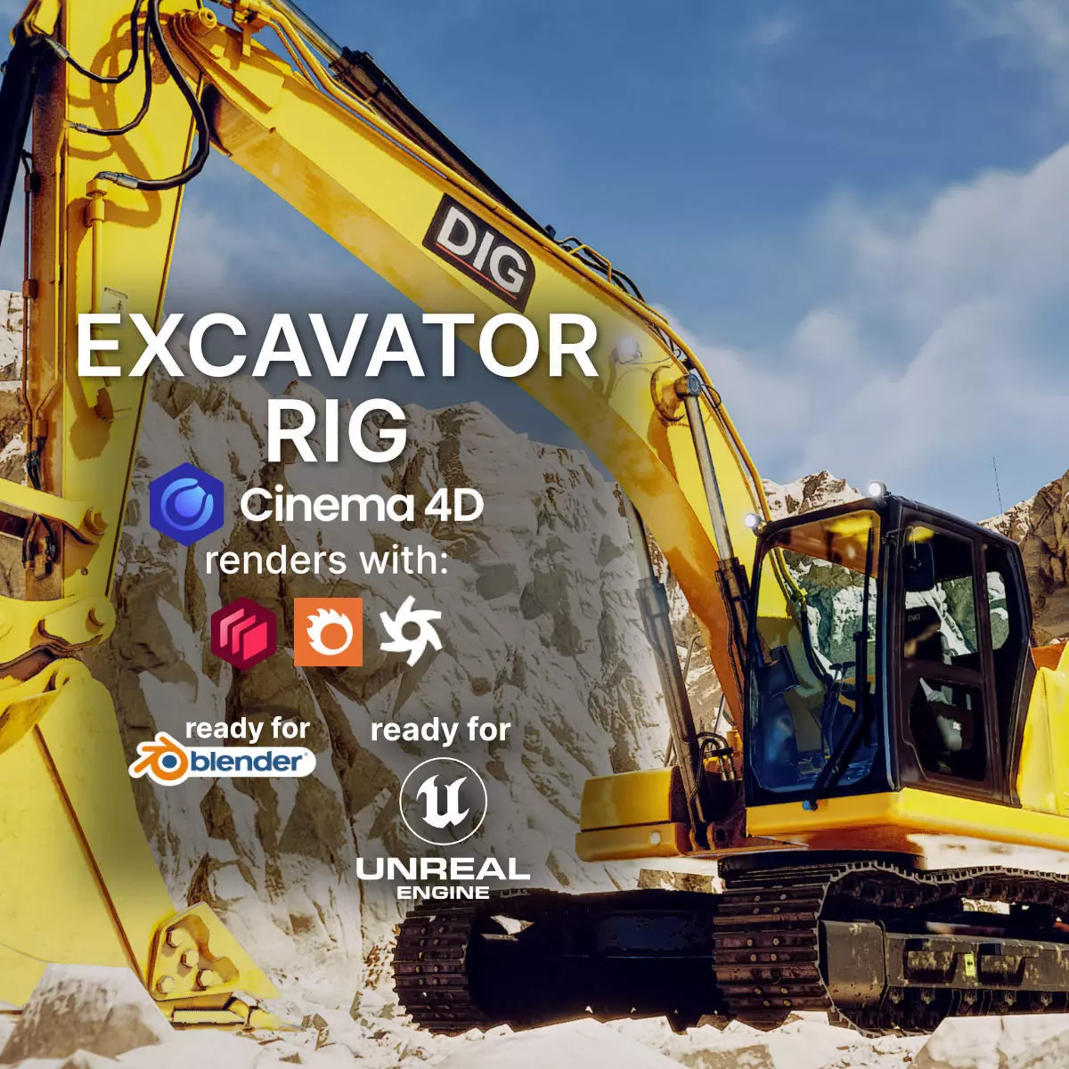 Excavator Rig 3D model_0