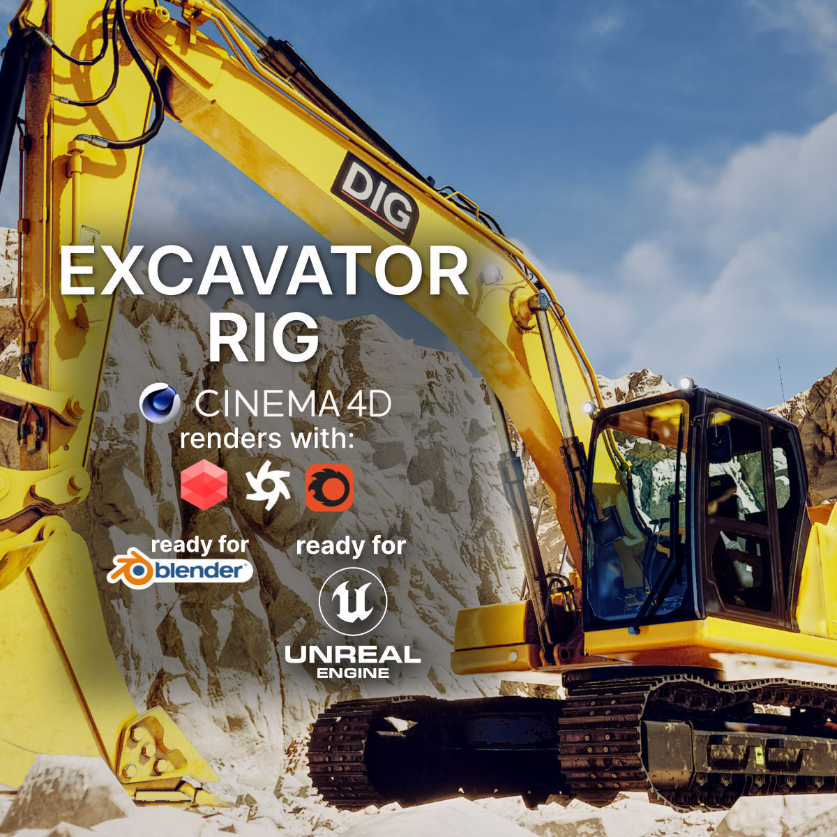 Excavator Rig 3D model_0