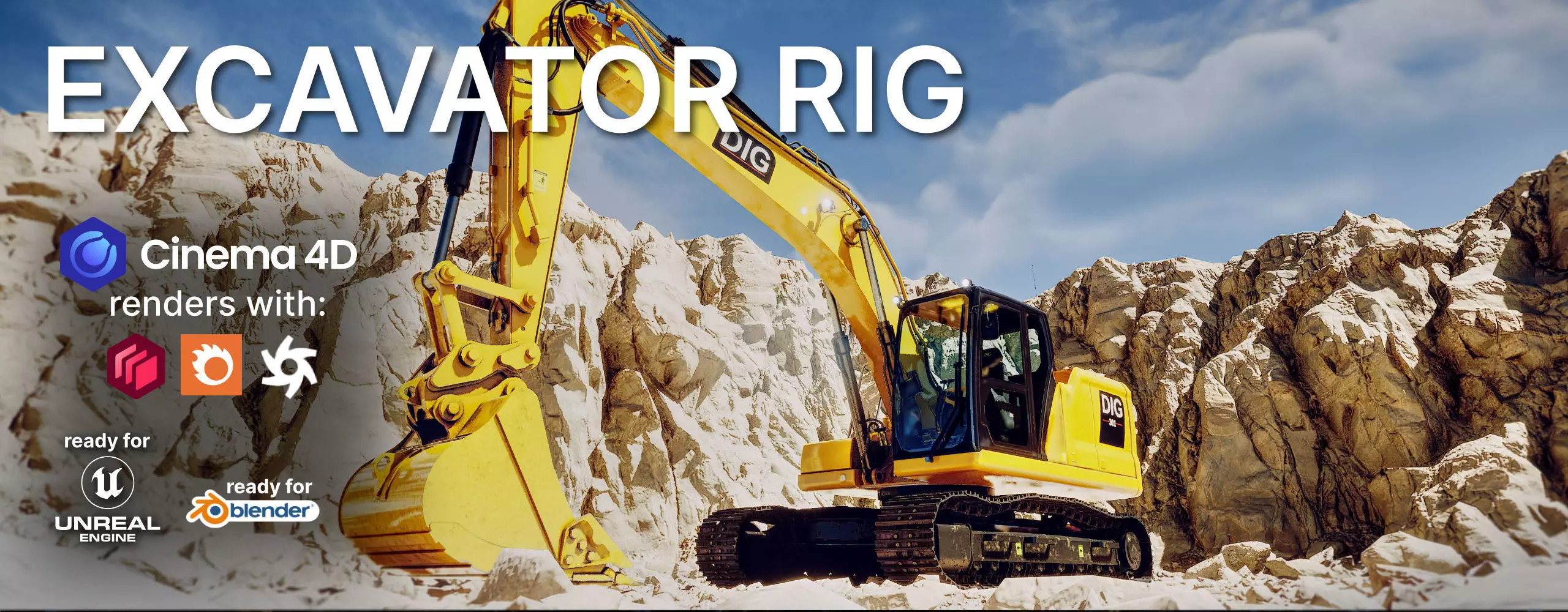 Excavator Rig 3D model_3