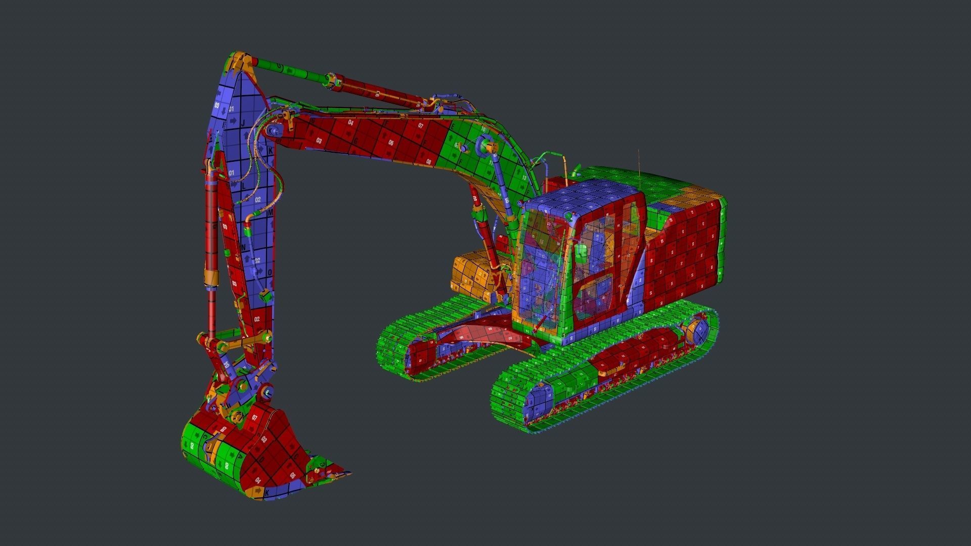 Excavator Rig 3D model_16