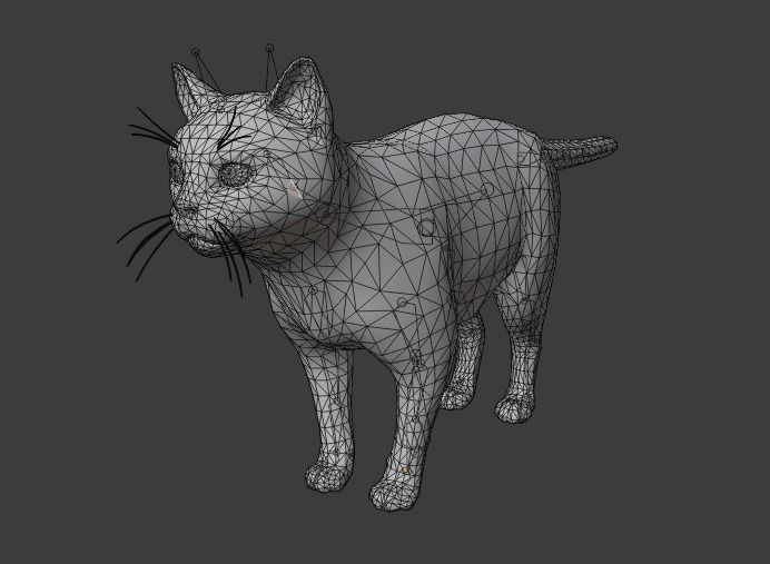 Kitty Cat Low-poly 3D model_6