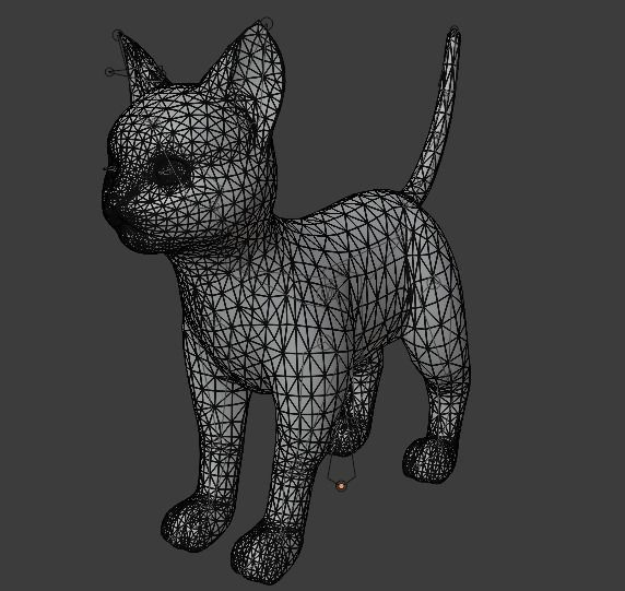 Cat Black  Low-poly 3D model_4