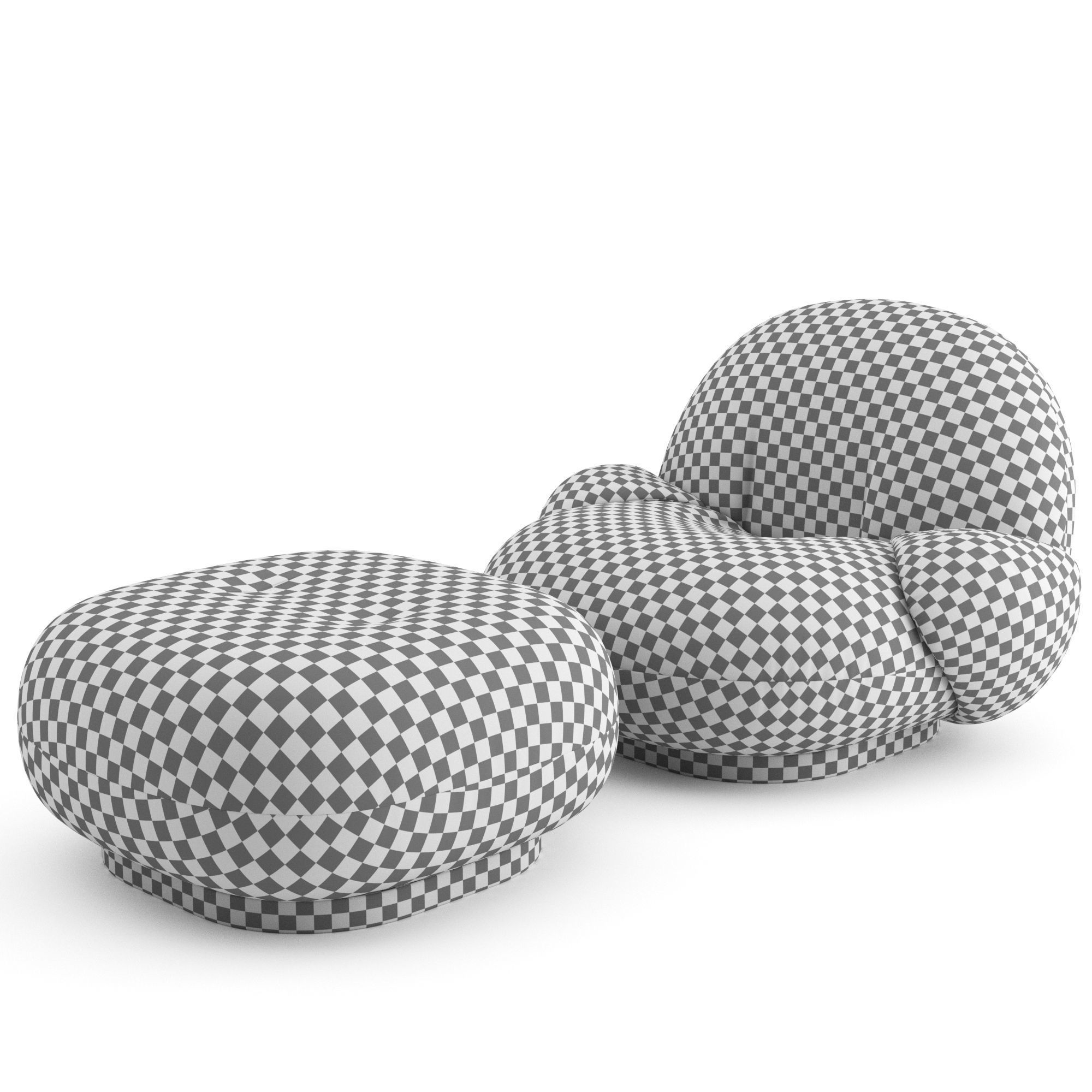 Pacha Lounge Chair with armrest by GUBI 3D model_1