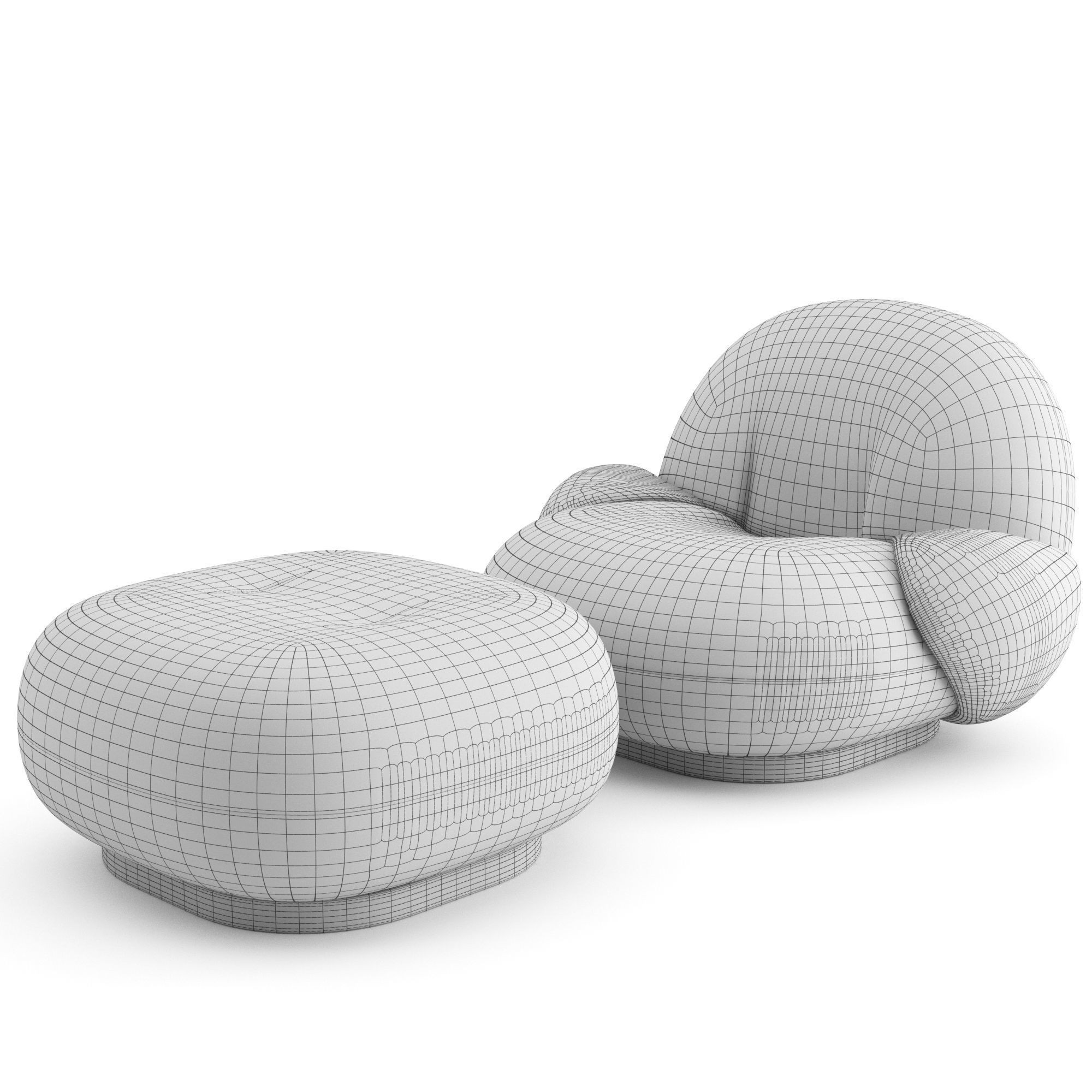 Pacha Lounge Chair with armrest by GUBI 3D model_2