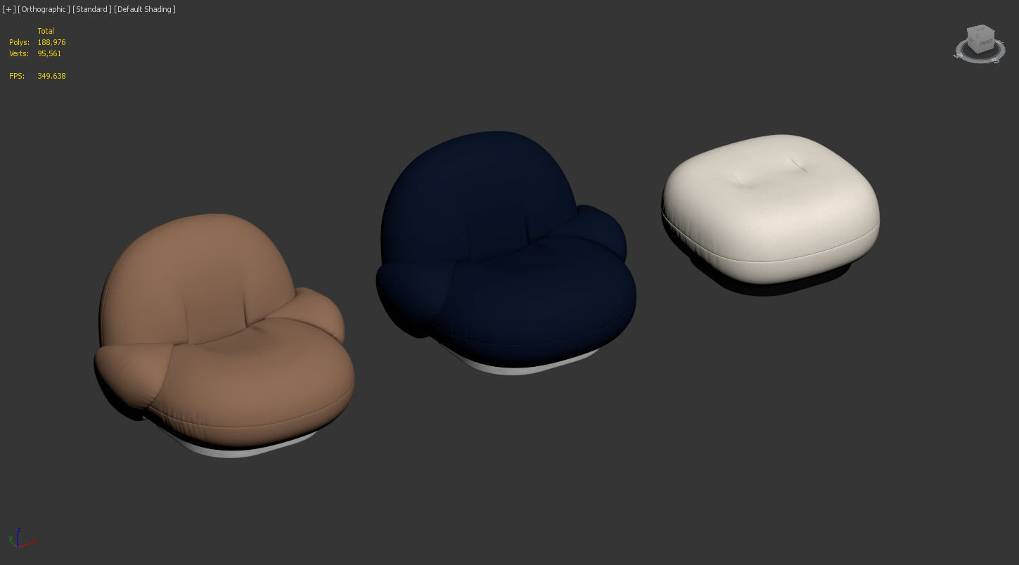 Pacha Lounge Chair with armrest by GUBI 3D model_11