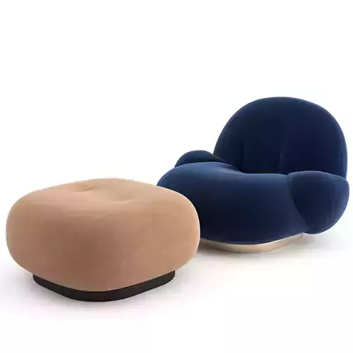 Pacha Lounge Chair with armrest by GUBI 3D model