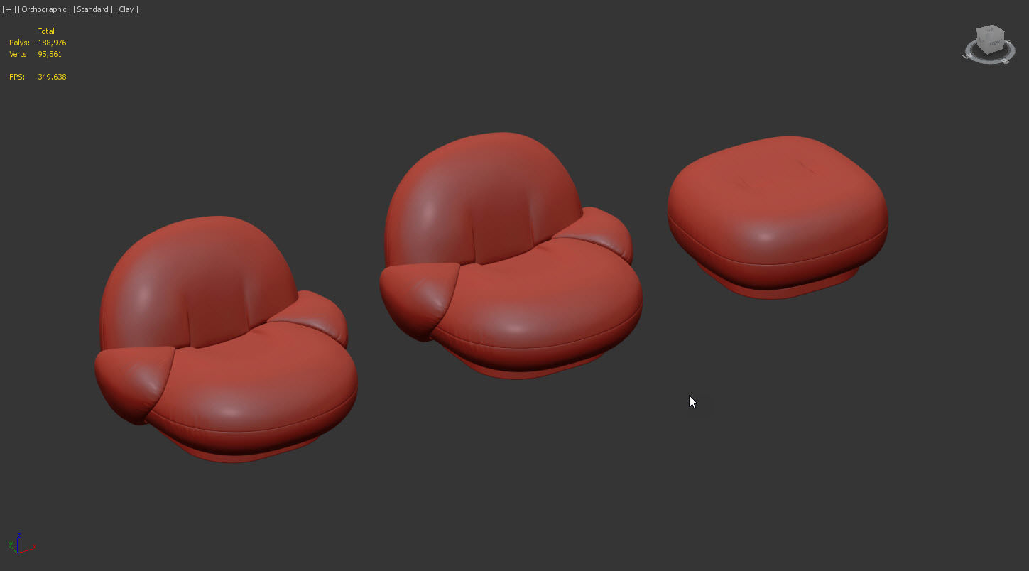 Pacha Lounge Chair with armrest by GUBI 3D model_12