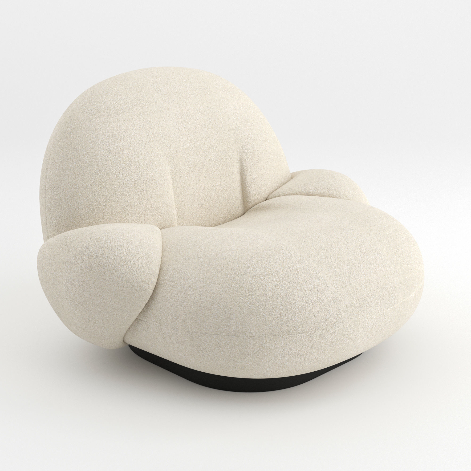 Pacha Lounge Chair with armrest by GUBI 3D model_4