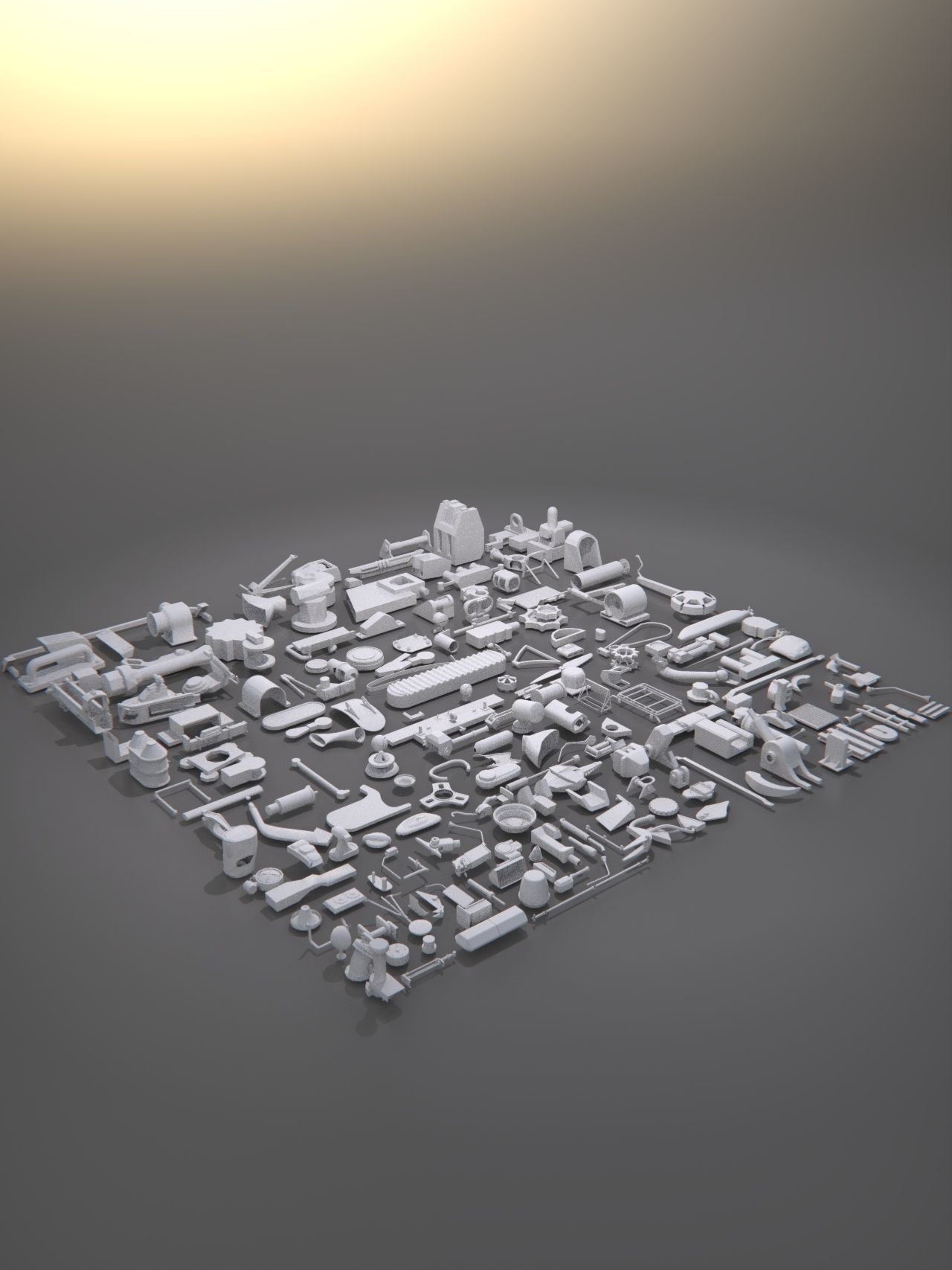 Kitbash-6 different items 3D model_4