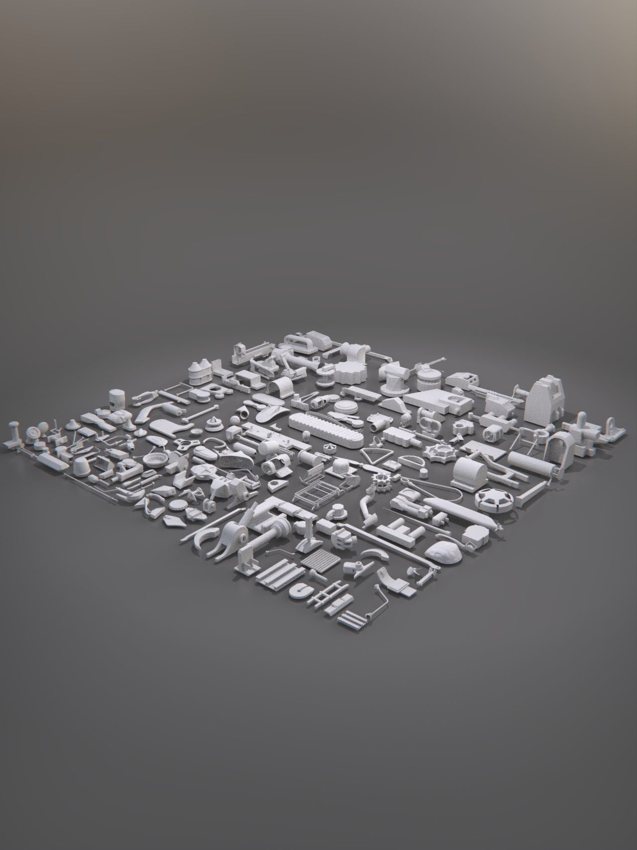 Kitbash-6 different items 3D model_3