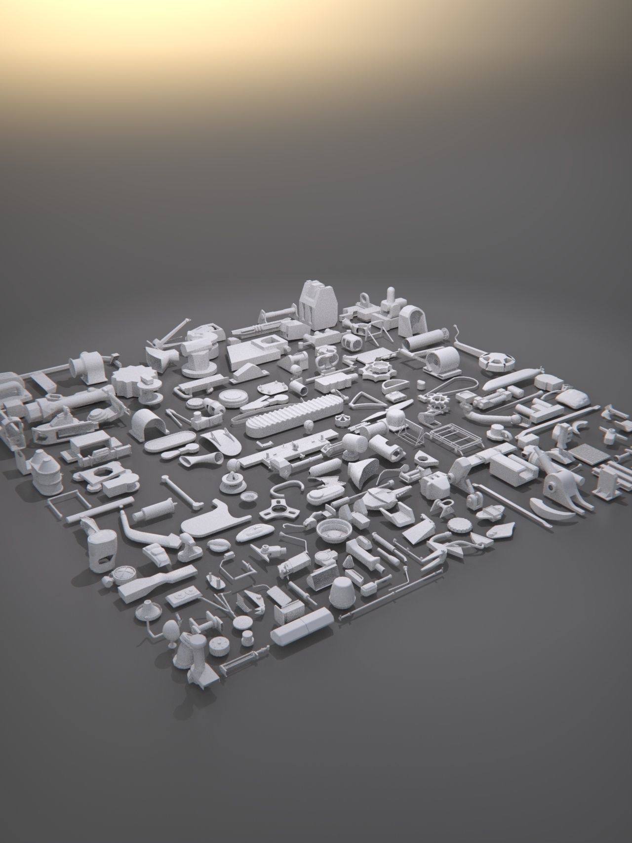 Kitbash-6 different items 3D model_2