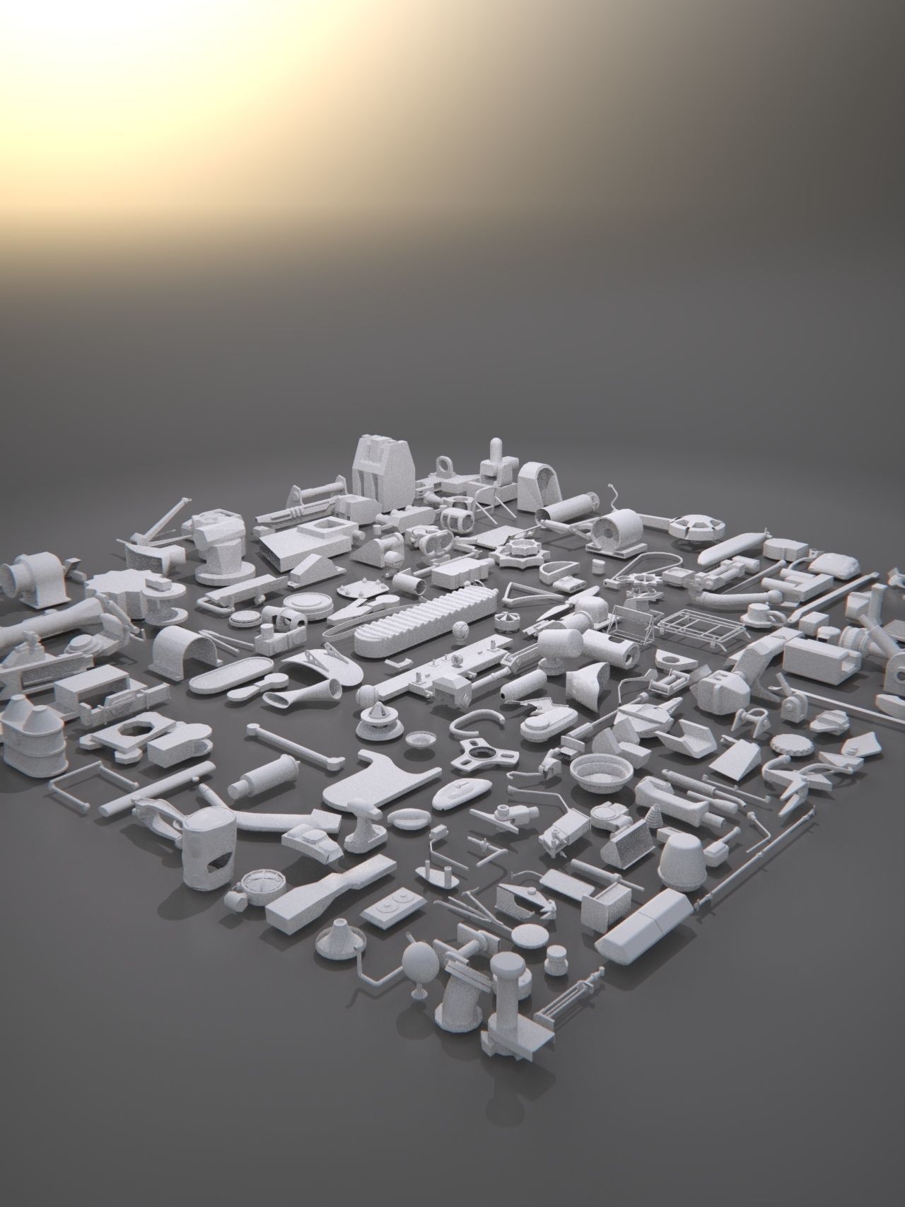 Kitbash-6 different items 3D model_1