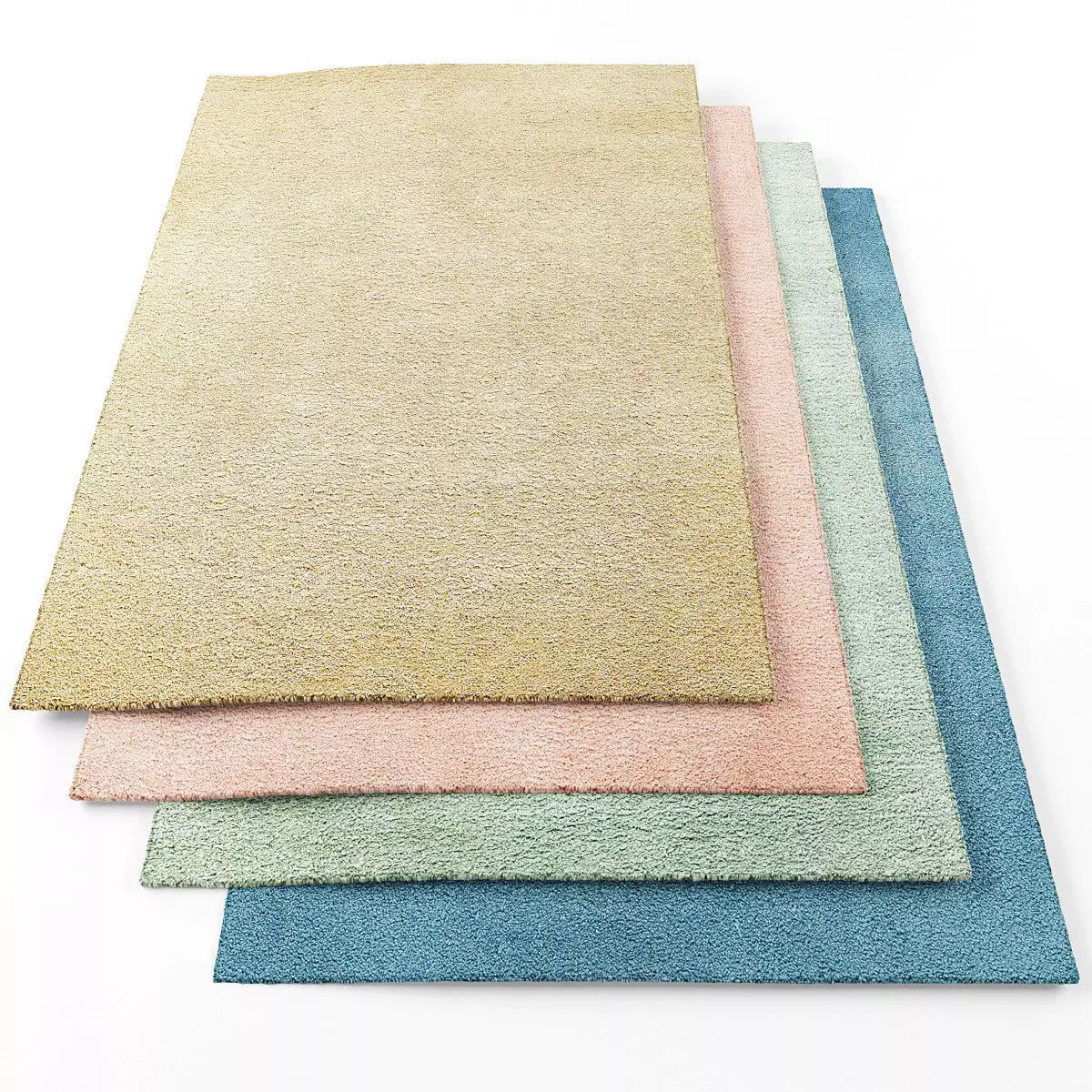 Rugs-895 three different colored rugs Low-poly 3D model_0