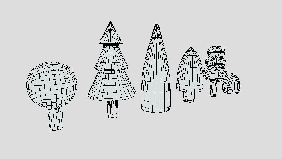 Low Poly Cartoon Tree Toys Low-poly 3D model_10
