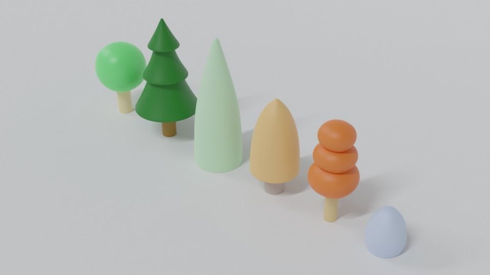 Low Poly Cartoon Tree Toys Low-poly 3D model_7