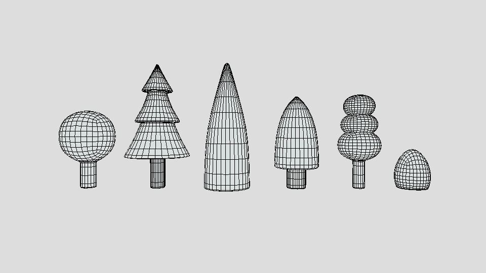 Low Poly Cartoon Tree Toys Low-poly 3D model_11