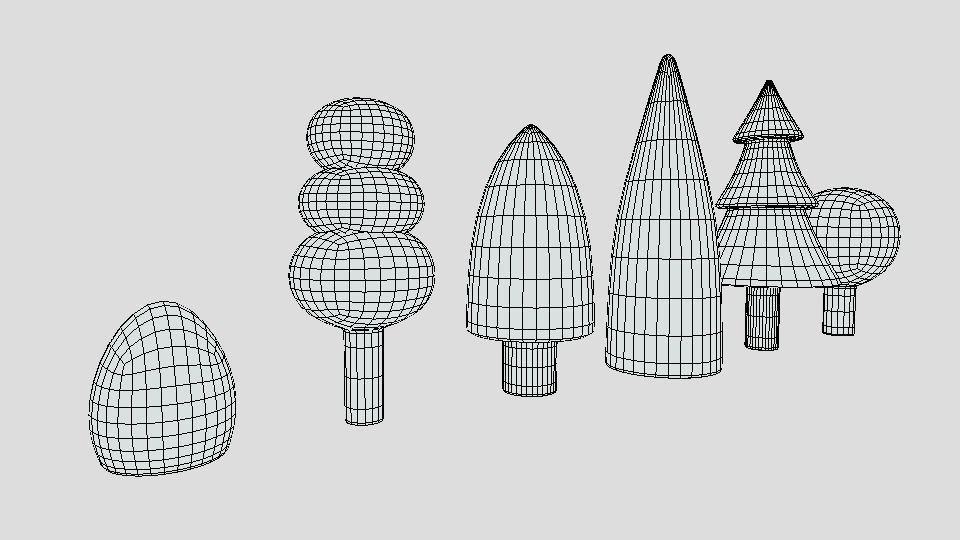 Low Poly Cartoon Tree Toys Low-poly 3D model_13