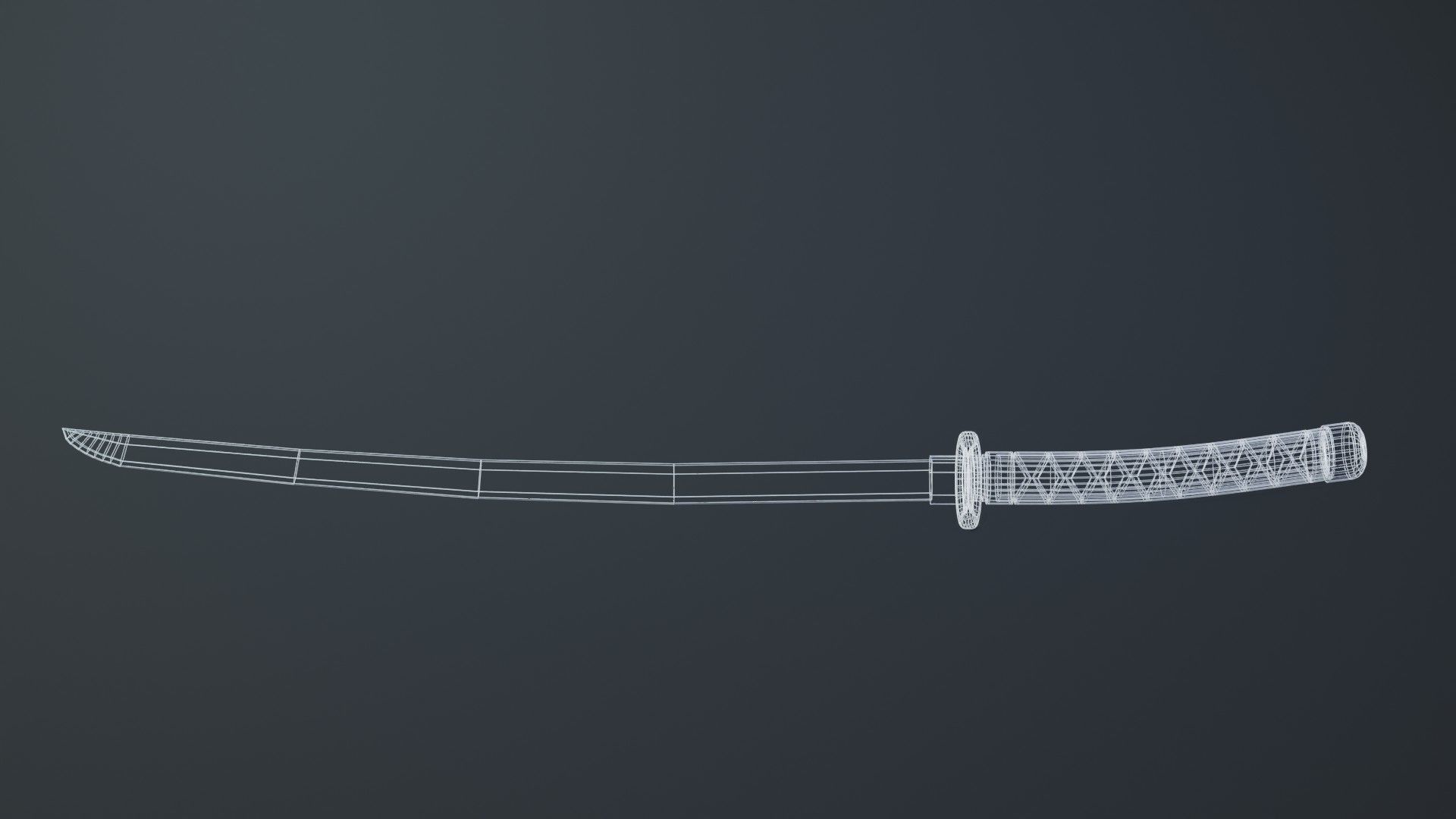 Katana Game Ready samurai sword Low-poly 3D model_5