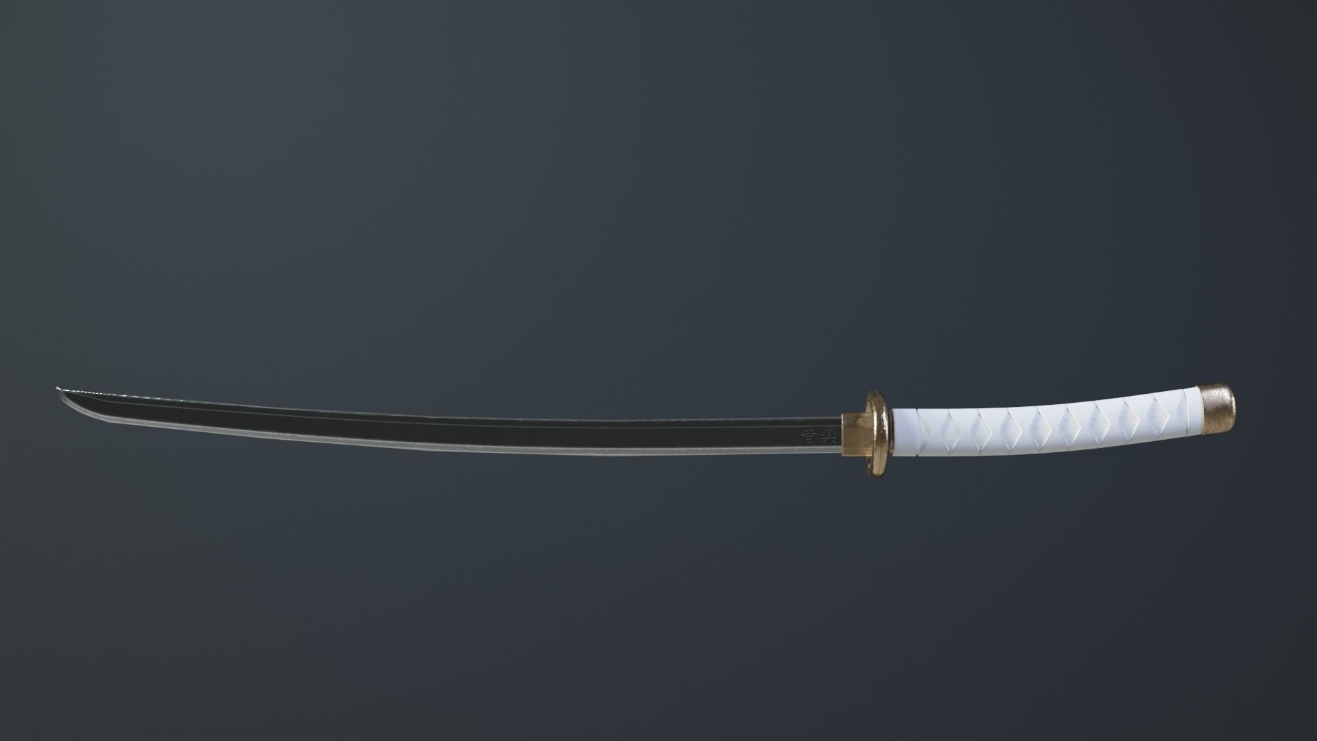 Katana Game Ready samurai sword Low-poly 3D model_2