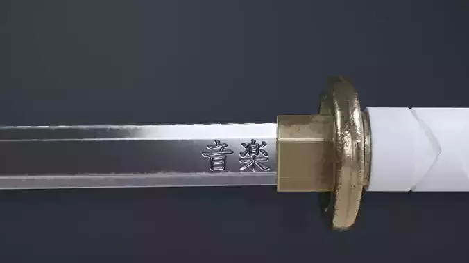 Katana Game Ready samurai sword Low-poly 3D model
