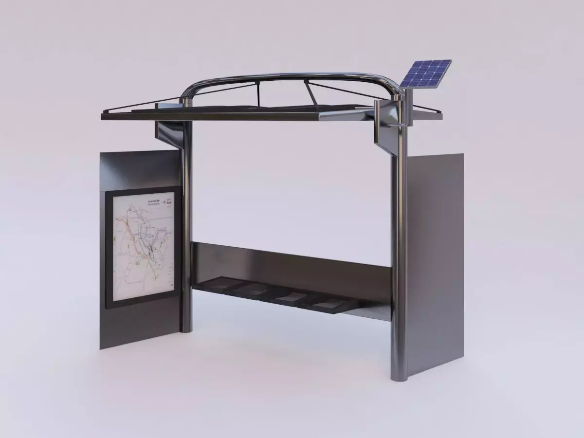 Sustainable Bus stop 3D model_0