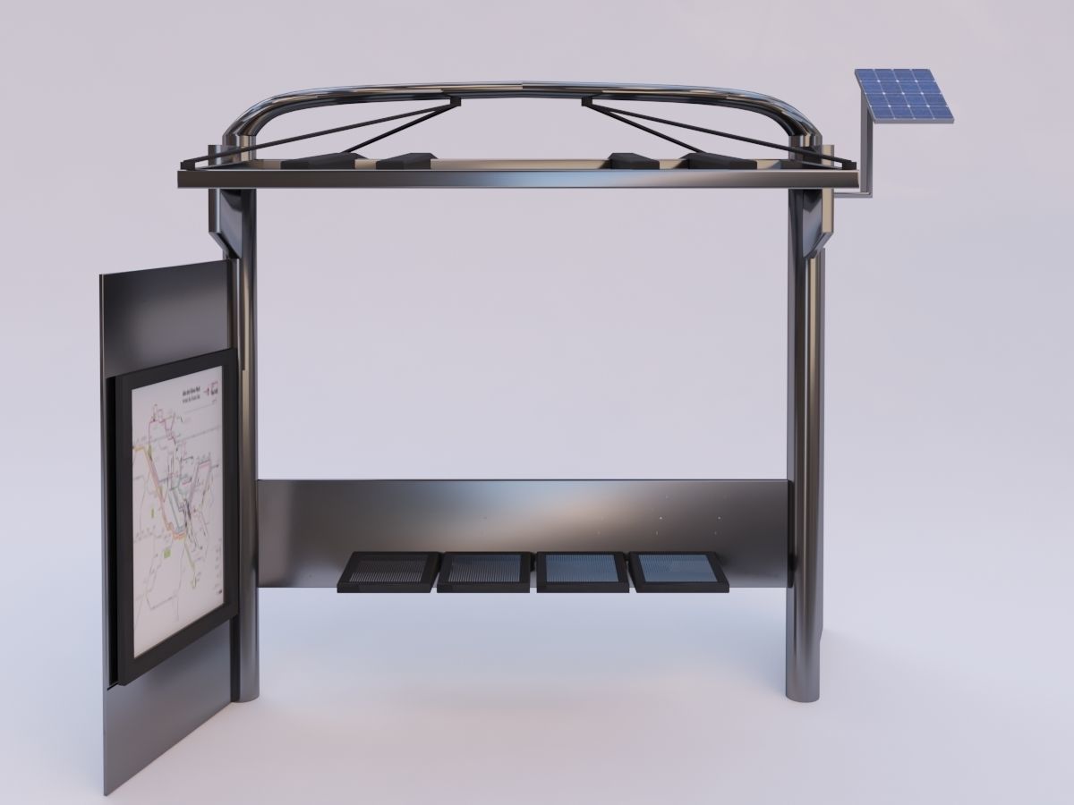 Sustainable Bus stop 3D model_1