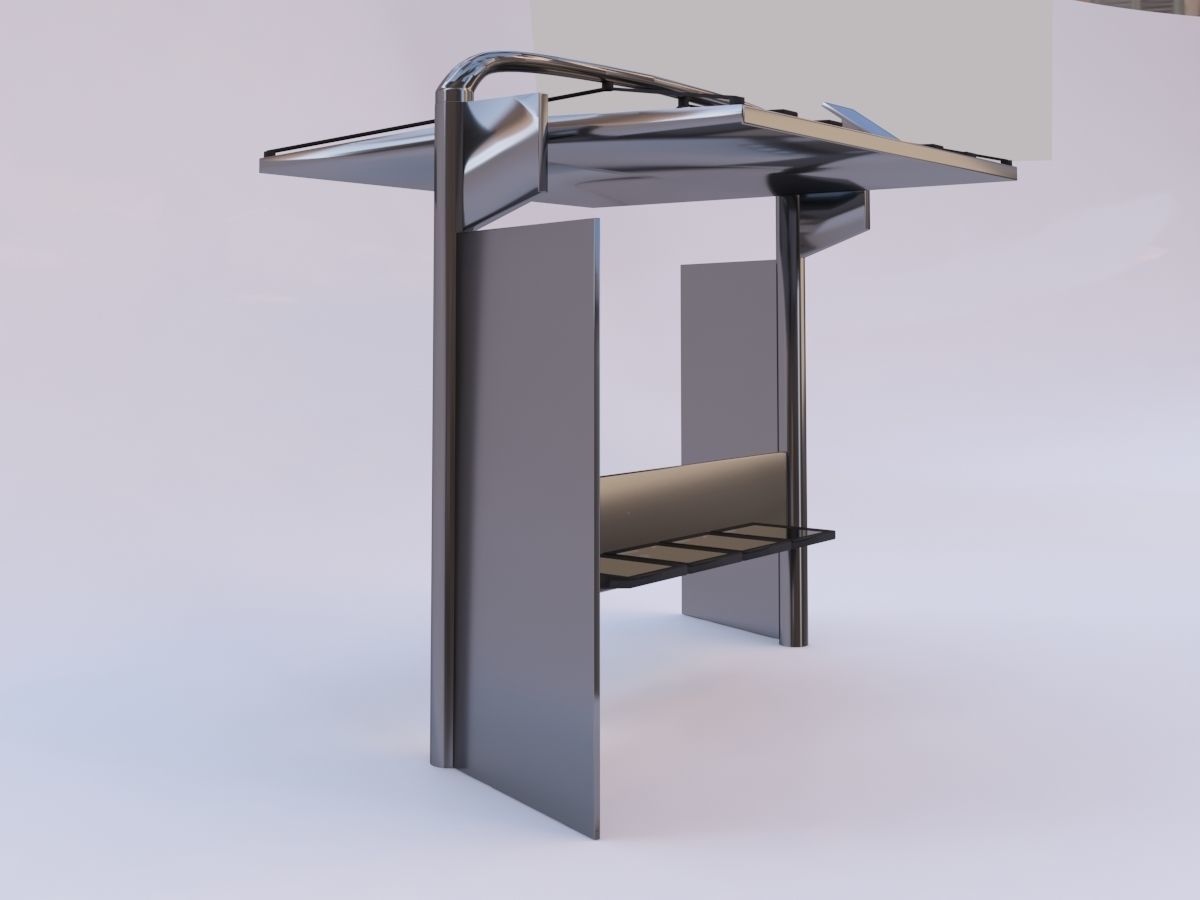 Sustainable Bus stop 3D model_2