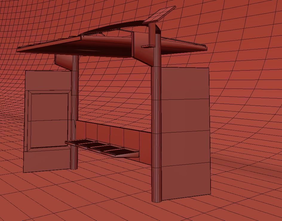 Sustainable Bus stop 3D model_4